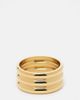 ASOS Curve ASOS DESIGN Curve waterproof stainless steel ring with triple stacked design in gold tone - 1