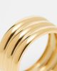 ASOS Curve ASOS DESIGN Curve waterproof stainless steel ring with triple stacked design in gold tone - 2