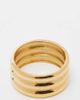 ASOS Curve ASOS DESIGN Curve waterproof stainless steel ring with triple stacked design in gold tone - 3