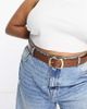 ASOS Curve ASOS DESIGN CURVE wavy buckle waist and hip jeans belt in tan-Brown - 1