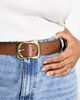 ASOS Curve ASOS DESIGN CURVE wavy buckle waist and hip jeans belt in tan-Brown - 4