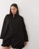 ASOS Curve ASOS DESIGN Curve wide cuff shirt mini dress with bubble hem in black - 1