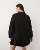 ASOS Curve ASOS DESIGN Curve wide cuff shirt mini dress with bubble hem in black - 3