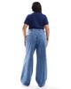 ASOS Curve ASOS DESIGN Curve wide leg dad jeans in mid blue - 2