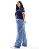 ASOS Curve ASOS DESIGN Curve wide leg dad jeans in mid blue - 3