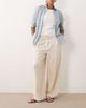 ASOS Curve ASOS DESIGN Curve wide leg pants with pleat detail in linen blend in natural-Neutral - 2