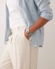 ASOS Curve ASOS DESIGN Curve wide leg pants with pleat detail in linen blend in natural-Neutral - 4