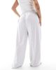 ASOS Curve ASOS DESIGN Curve wide leg sweatpants with ripped knee in gray heather - 3