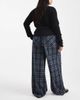 ASOS Curve ASOS DESIGN Curve wide leg tie waist pants in brushed navy plaid - 2