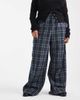 ASOS Curve ASOS DESIGN Curve wide leg tie waist pants in brushed navy plaid - 3