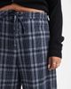ASOS Curve ASOS DESIGN Curve wide leg tie waist pants in brushed navy plaid - 4