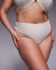 ASOS Curve ASOS DESIGN Curve Winter crinkle Azores high leg high waist bikini bottoms in metallic cream-Neutral - 2