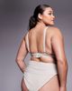 ASOS Curve ASOS DESIGN Curve Winter crinkle Azores high leg high waist bikini bottoms in metallic cream-Neutral - 3