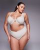 ASOS Curve ASOS DESIGN Curve Winter crinkle Azores high leg high waist bikini bottoms in metallic cream-Neutral - 4
