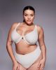 ASOS Curve ASOS DESIGN Curve Winter crinkle Marina del Rey underwire high apex bikini top with hardware in metallic cream-Neutral - 1