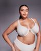 ASOS Curve ASOS DESIGN Curve Winter crinkle Marina del Rey underwire high apex bikini top with hardware in metallic cream-Neutral - 3