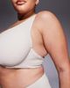 ASOS Curve ASOS DESIGN Curve Winter crinkle Marina del Rey underwire high apex bikini top with hardware in metallic cream-Neutral - 4