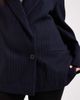 ASOS Curve ASOS DESIGN Curve wool blend pinstriped formal blazer in navy - 2