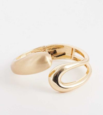 ASOS Curve ASOS DESIGN Curve wrap around cuff bracelet with brushed gold-tone detailing