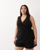 ASOS Curve ASOS DESIGN Curve wrap front romper in black - 2