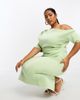 ASOS Curve ASOS DESIGN Curve wrap midi pencil dress in sage green - 4
