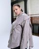 ASOS Curve ASOS DESIGN Curve wrap scarf detail oversized shirt in plaid-Brown - 1