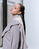 ASOS Curve ASOS DESIGN Curve wrap scarf detail oversized shirt in plaid-Brown - 4