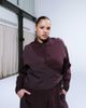 ASOS Curve ASOS DESIGN Curve wrap shirt in cutabout plum stripes - part of a set-Red - 1