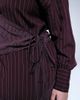 ASOS Curve ASOS DESIGN Curve wrap shirt in cutabout plum stripes - part of a set-Red - 3