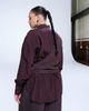 ASOS Curve ASOS DESIGN Curve wrap shirt in cutabout plum stripes - part of a set-Red - 4