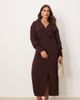 ASOS Curve ASOS DESIGN Curve wrap shirt midi dress with seaming details in chocolate-Brown - 1