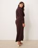ASOS Curve ASOS DESIGN Curve wrap shirt midi dress with seaming details in chocolate-Brown - 4