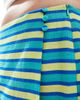 ASOS Curve ASOS DESIGN Curve wrap skort in blue & green stripe-Multi - 2