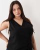 ASOS Curve ASOS DESIGN Curve wrap tie detail linen look vest in black - part of a set-Brown - 1