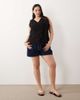 ASOS Curve ASOS DESIGN Curve wrap tie detail linen look vest in black - part of a set-Brown - 2