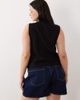 ASOS Curve ASOS DESIGN Curve wrap tie detail linen look vest in black - part of a set-Brown - 4
