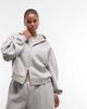 ASOS Curve ASOS DESIGN Curve zip-up hoodie in gray heather scuba-style fabric - 1