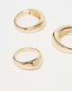 ASOS Curve ASOS DESIGN pack of 3 minimal bubble rings in gold tone - 2