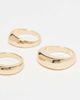 ASOS Curve ASOS DESIGN pack of 3 minimal bubble rings in gold tone - 3
