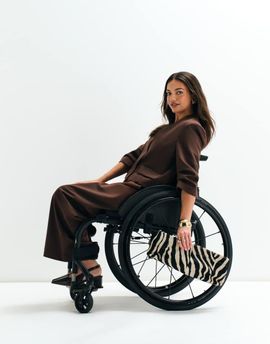 ASOS DESIGN ASOS ADAPTIVE adjusted rise elasticated trouser in chocolate-Brown
