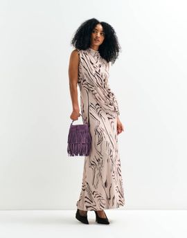 ASOS DESIGN ASOS ADAPTIVE sleeveless drape maxi dress in abstract print-MULTI