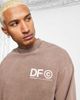 ASOS DESIGN ASOS Dark Future oversized sweatshirt with logo prints in washed brown - part of a set - 1