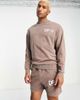 ASOS DESIGN ASOS Dark Future oversized sweatshirt with logo prints in washed brown - part of a set - 2