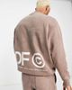 ASOS DESIGN ASOS Dark Future oversized sweatshirt with logo prints in washed brown - part of a set - 3