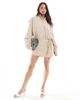 ASOS DESIGN ASOS DEISGN wrap tie side skirt in camel - part of a set-Neutral - 1