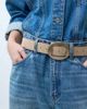 ASOS DESIGN ASOS DESGN suede belt with rounded buckle in biscuit-Brown - 2