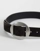 ASOS DESIGN ASOS DESGN suede belt with rounded buckle in chocolate-Brown - 2