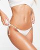 ASOS DESIGN ASOS DESIGN 00s sleek ring tie side bikini bottoms in white - 4
