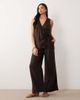 ASOS DESIGN ASOS DESIGN 100% linen wrap jumpsuit in chocolate-Brown - 1