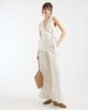 ASOS DESIGN ASOS DESIGN 100% linen wrap jumpsuit in stone-Multi - 1